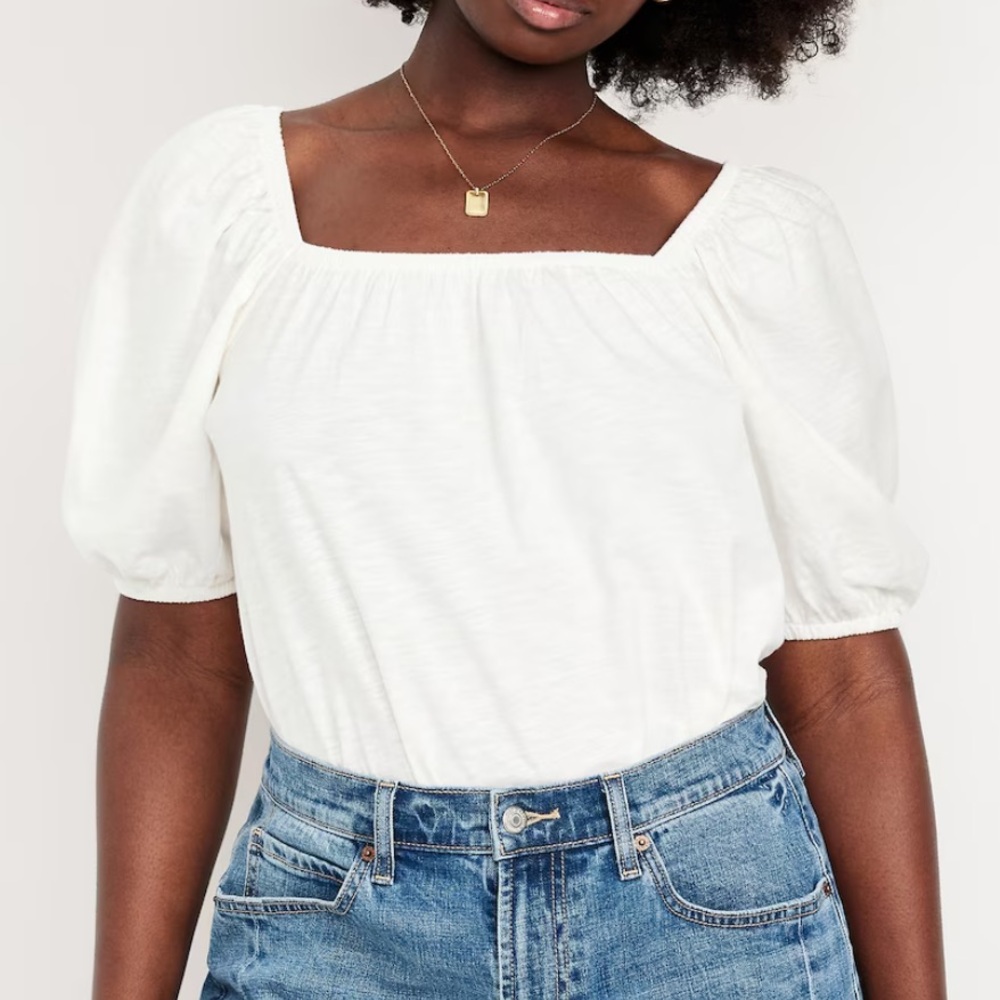 TALL NWT 100% cotton white slightly slubby knit top L